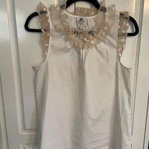 J. Crew Thomas Mason Blouse With Tulle Ruffle Trim 4.